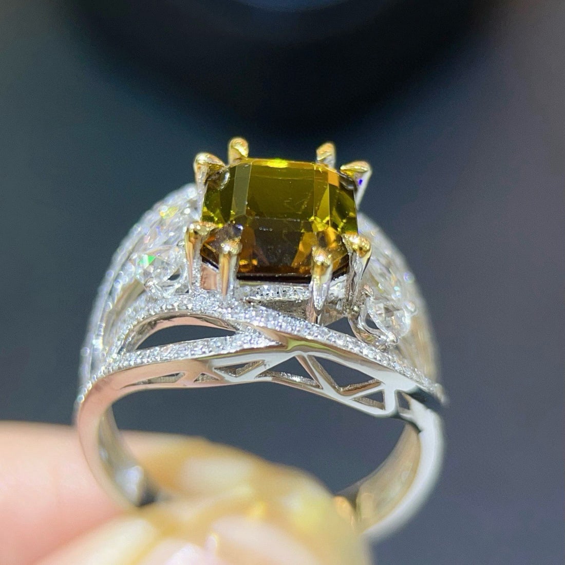 14k Gold 3.82 Ctw Natural Tourmaline & Diamond Ring - 5