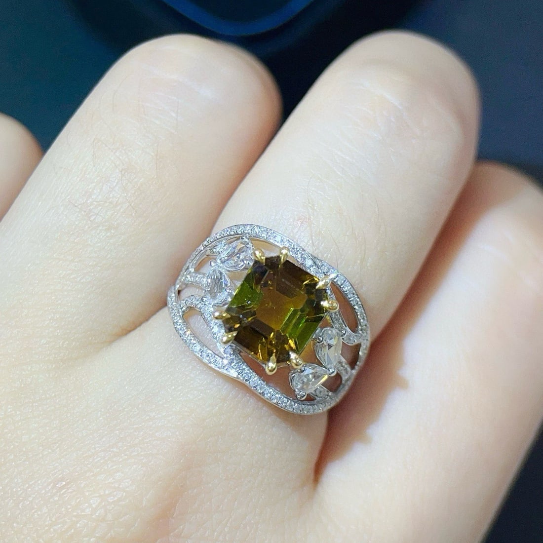 14k Gold 3.82 Ctw Natural Tourmaline & Diamond Ring - 6