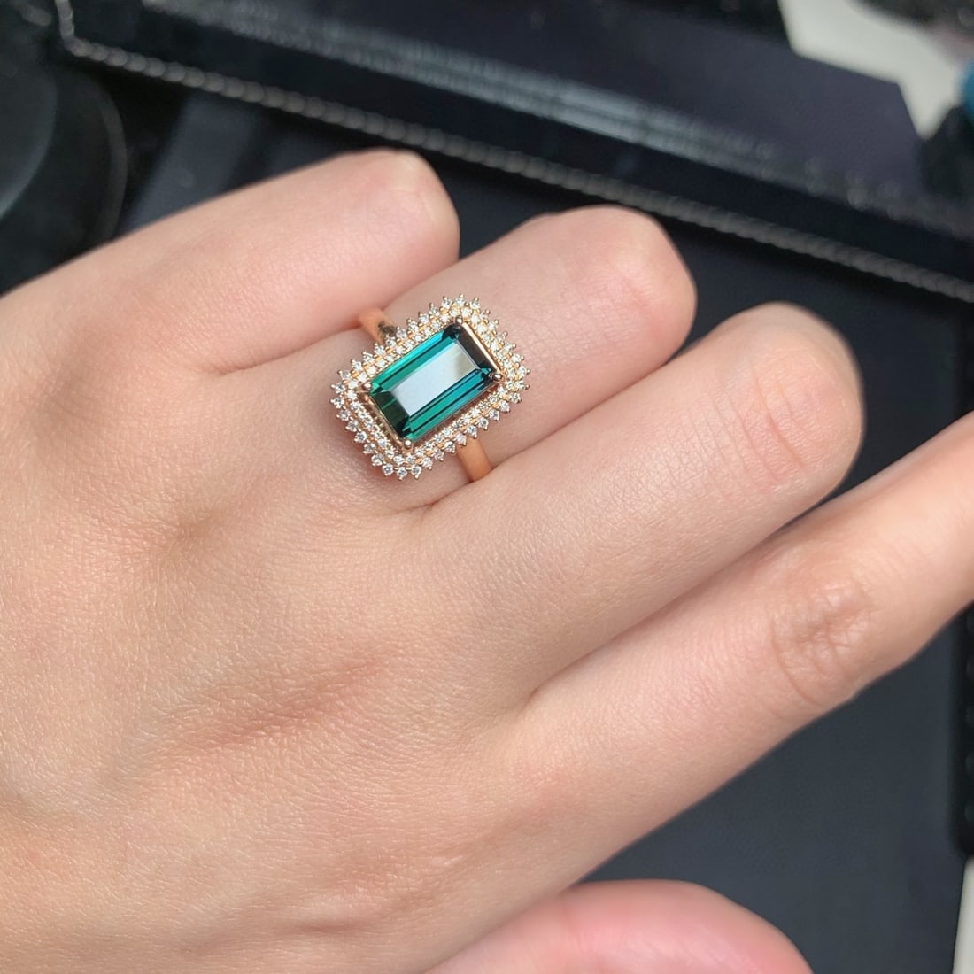 14k Gold 2.7 Ct Natural Tourmaline & Diamond Ring - 9