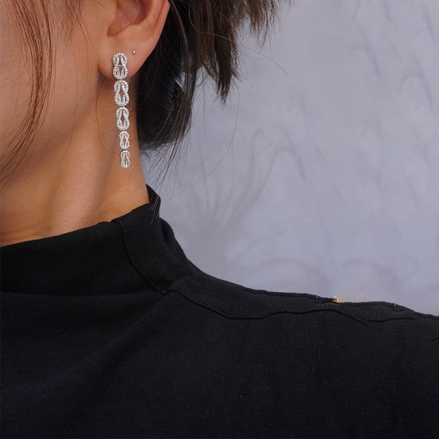 14k Gold 1.7 Ct Natural H Diamond Earrings - 2