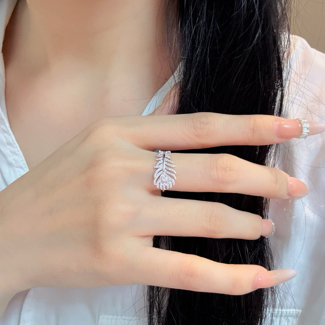 14k Gold 0.45 Ct Natural H Diamond Ring - 5