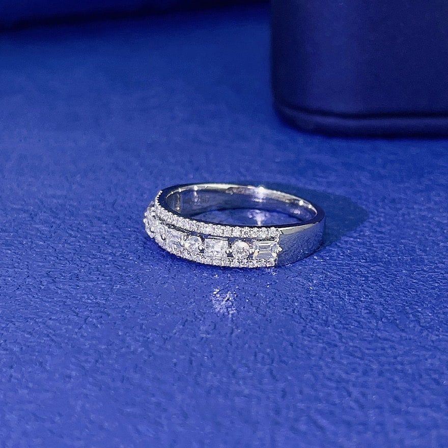 14k Gold 0.47 Ct Natural H Diamond Ring - 2