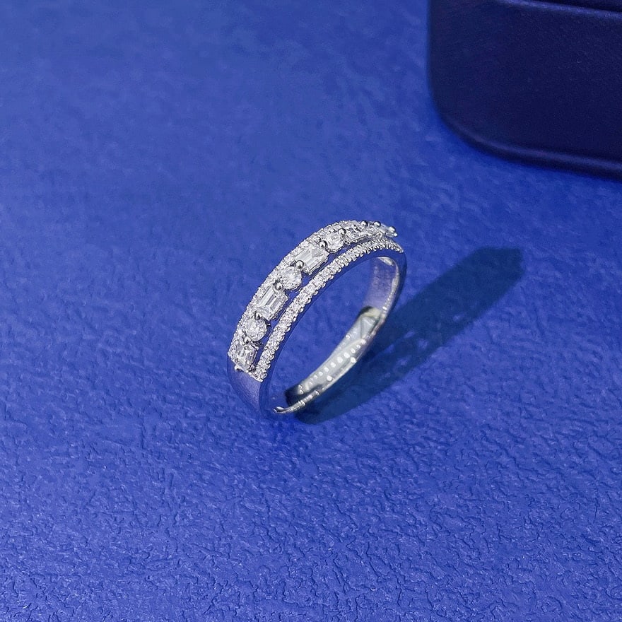 14k Gold 0.47 Ct Natural H Diamond Ring - 4