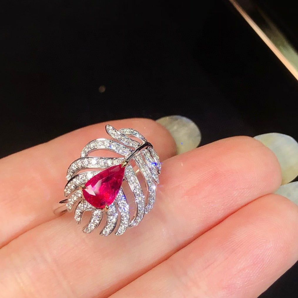 14k Gold 1.53 Ctw Natural Ruby & Diamond Ring - 3