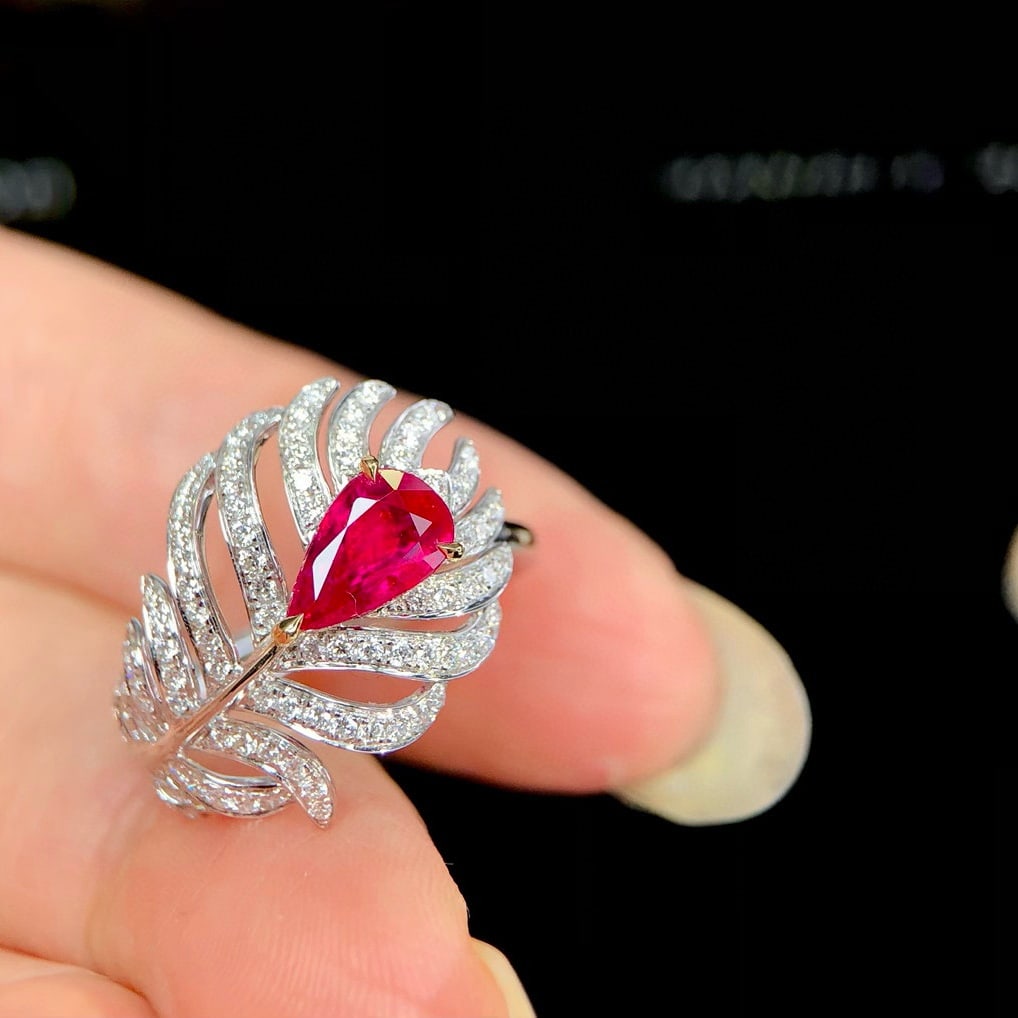 14k Gold 1.53 Ctw Natural Ruby & Diamond Ring - 4