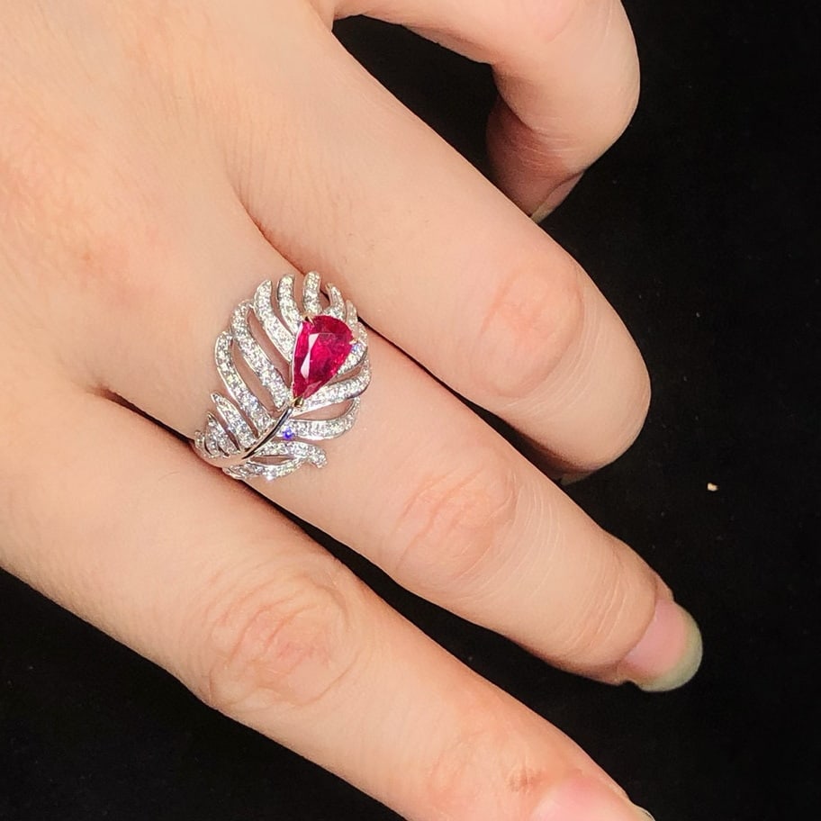 14k Gold 1.53 Ctw Natural Ruby & Diamond Ring - 6