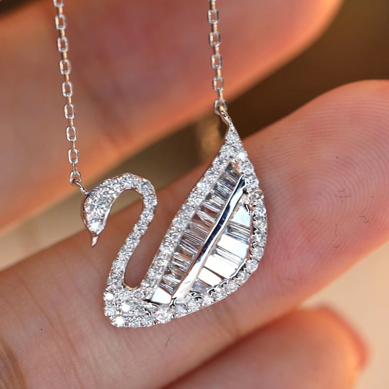 14k Gold 0.5 Ct Natural H Diamond Necklace - 4