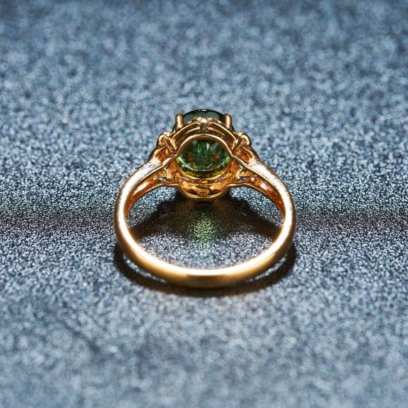 14k Gold 2.05 Ct Natural Tourmaline & Diamond Ring - 5