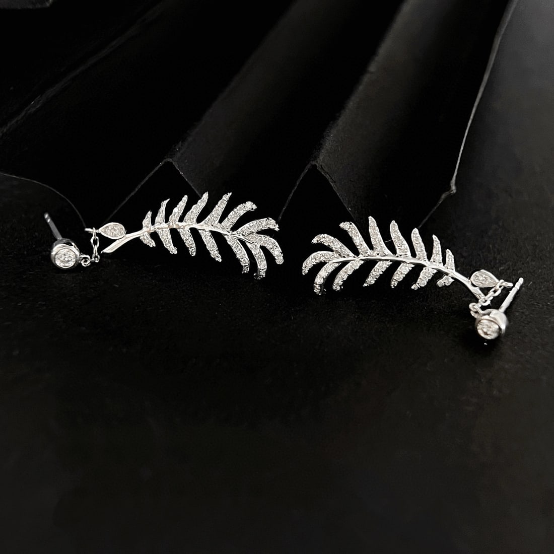 14k Gold 0.5 Ct Natural H Diamond Earrings - 2