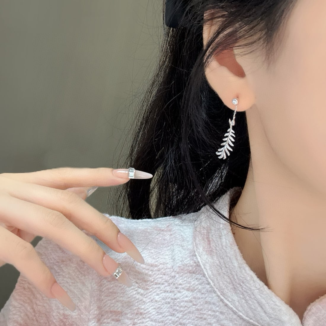 14k Gold 0.5 Ct Natural H Diamond Earrings - 5