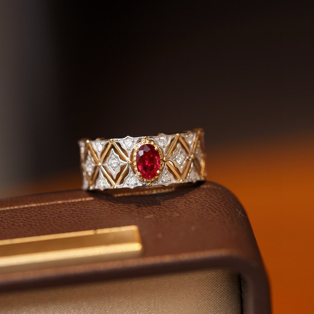 14k Gold 0.82 Ctw Natural Ruby & Diamond Ring - 3