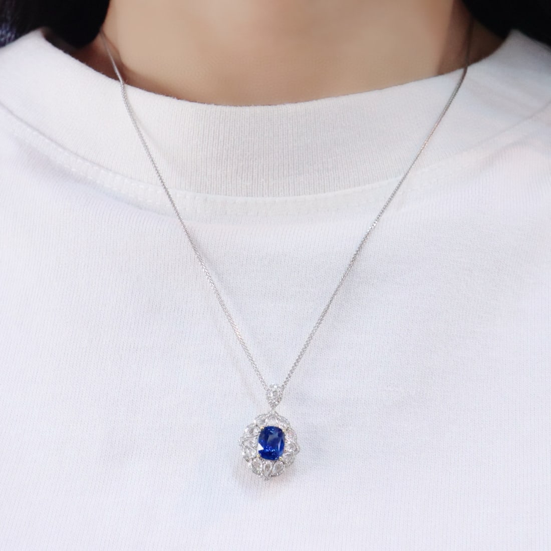 14k Gold 1.77 Ctw Natural Sapphire & Diamond Ring/pendant( Without Chain ) - 5