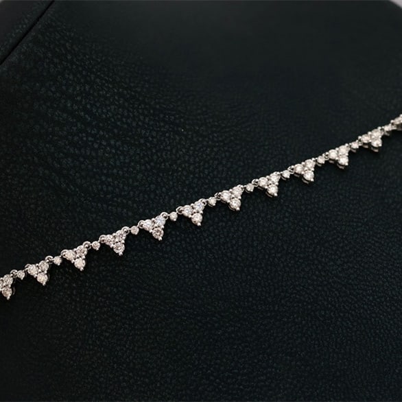 14k Gold 5.80 Ct Natural H Diamond Necklace - 3