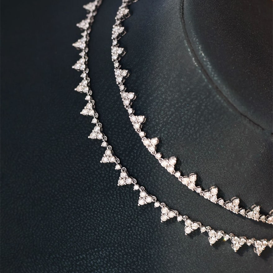 14k Gold 5.80 Ct Natural H Diamond Necklace - 4