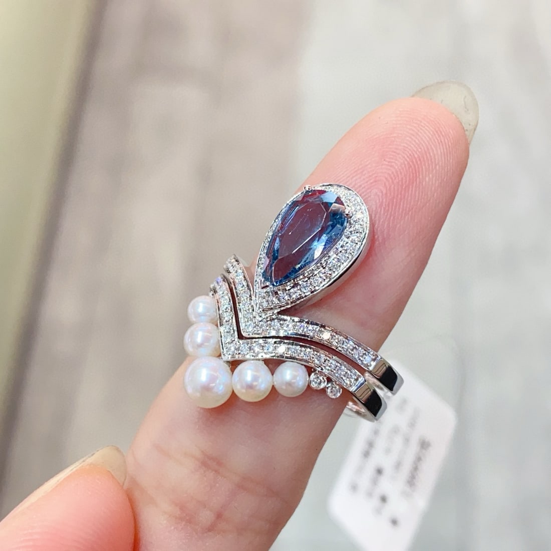 14k Gold 1.34 Ctw Natural Aquamarine & Diamond Ring - 2