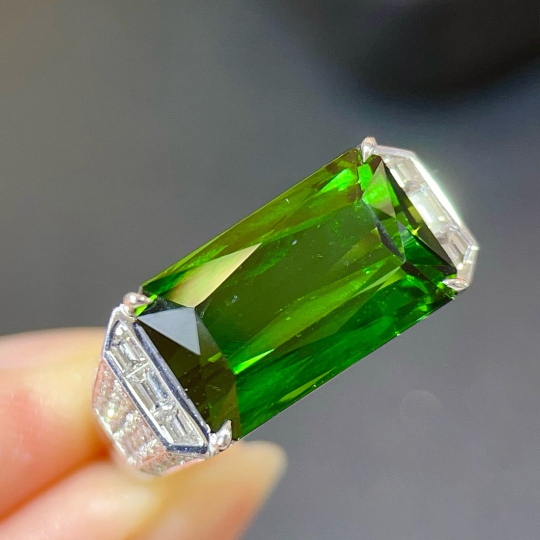 14k Gold 8.76 Ctw Natural Tourmaline & Diamond Ring - 2