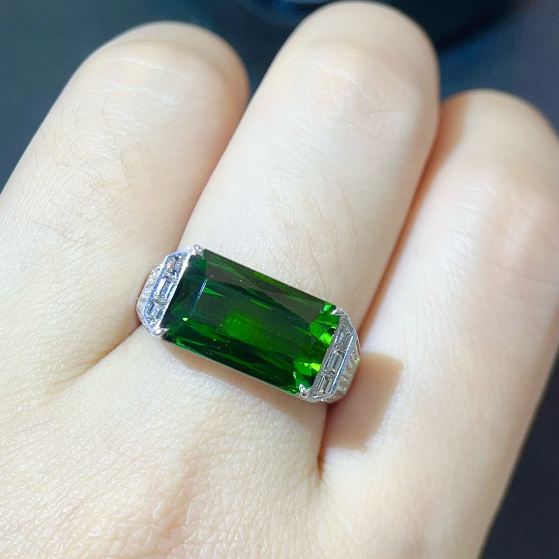 14k Gold 8.76 Ctw Natural Tourmaline & Diamond Ring - 6