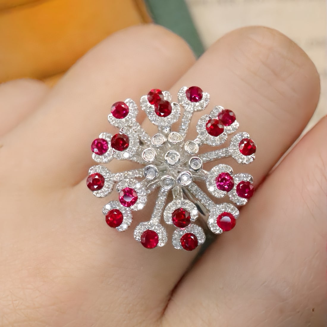 14k Gold 1.81 Ctw Natural Ruby & Diamond Ring - 6