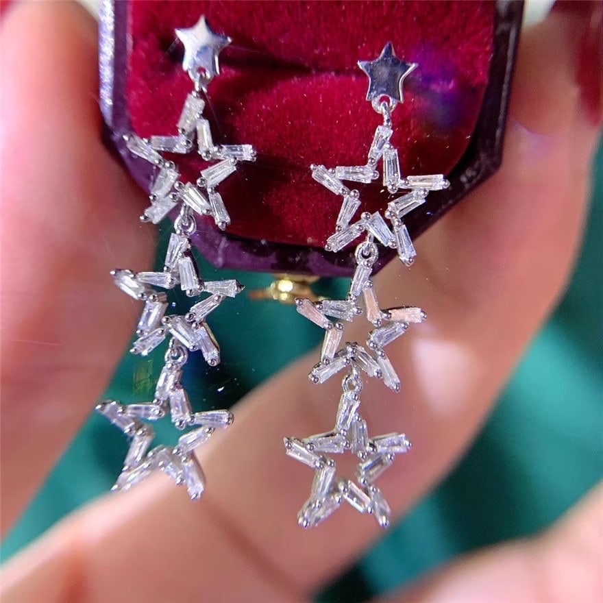 14k Gold 0.9 Ct Natural H Diamond Earrings - 2