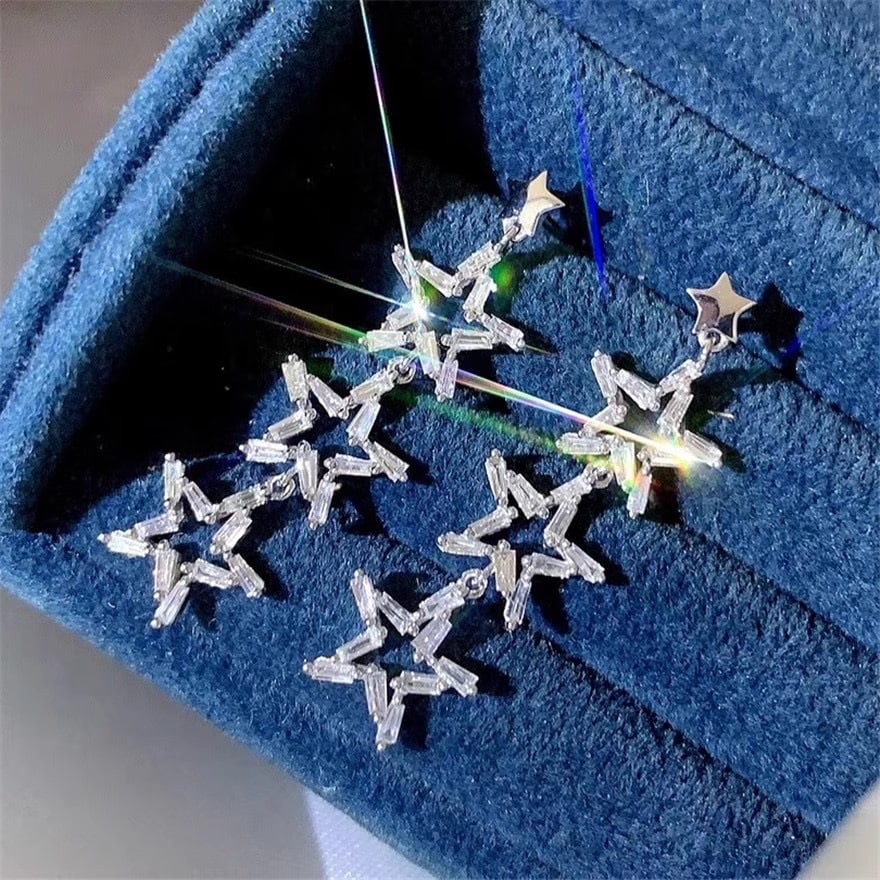 14k Gold 0.9 Ct Natural H Diamond Earrings - 4