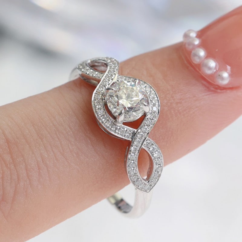 14k Gold 0.55 Ct Natural H Diamond Ring - 2