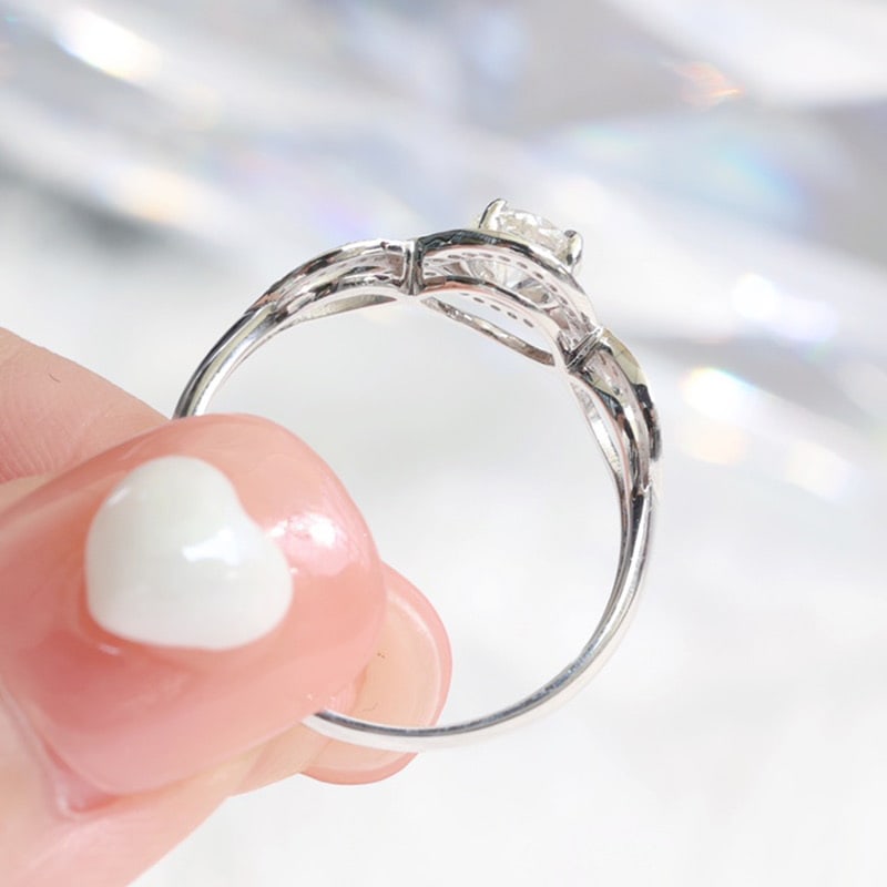 14k Gold 0.55 Ct Natural H Diamond Ring - 4