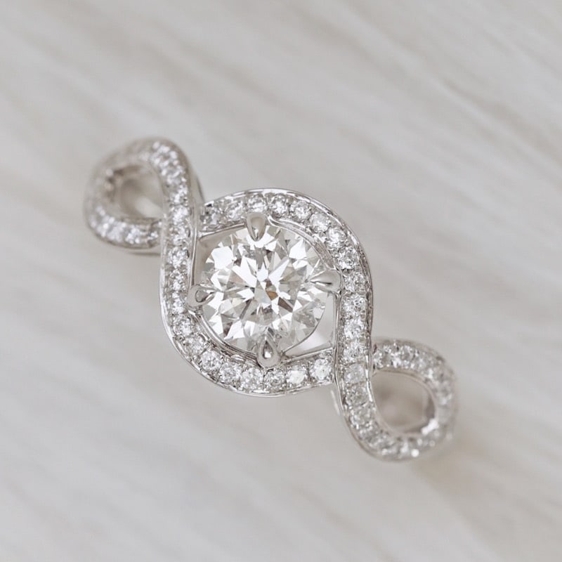 14k Gold 0.55 Ct Natural H Diamond Ring - 6