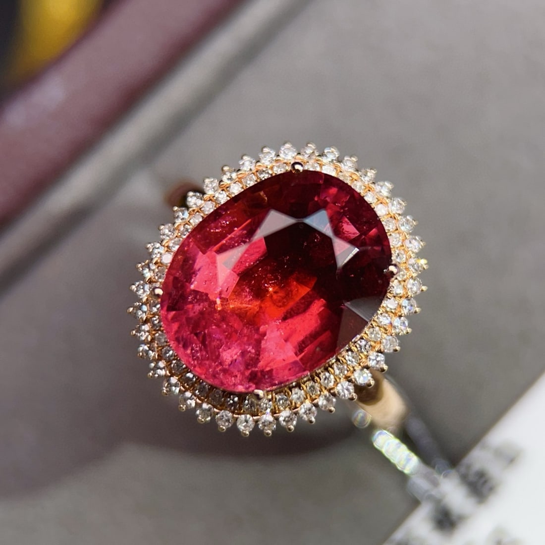 14k Gold 6.53 Ctw Natural Tourmaline & Diamond Ring - 3