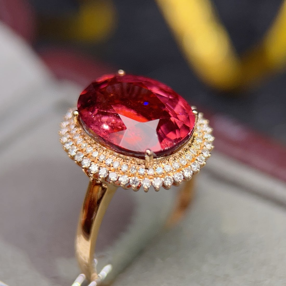 14k Gold 6.53 Ctw Natural Tourmaline & Diamond Ring - 5