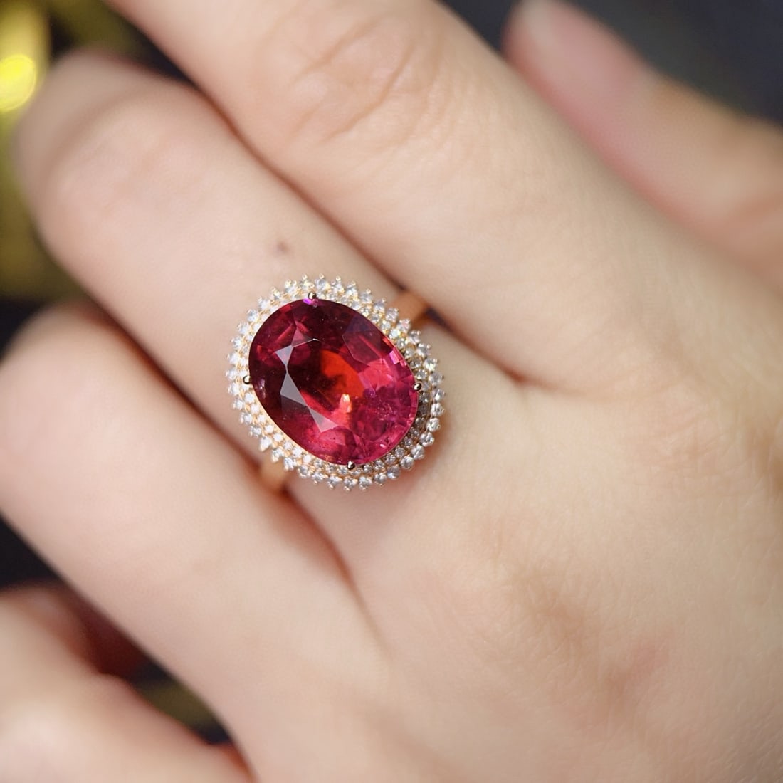 14k Gold 6.53 Ctw Natural Tourmaline & Diamond Ring - 6