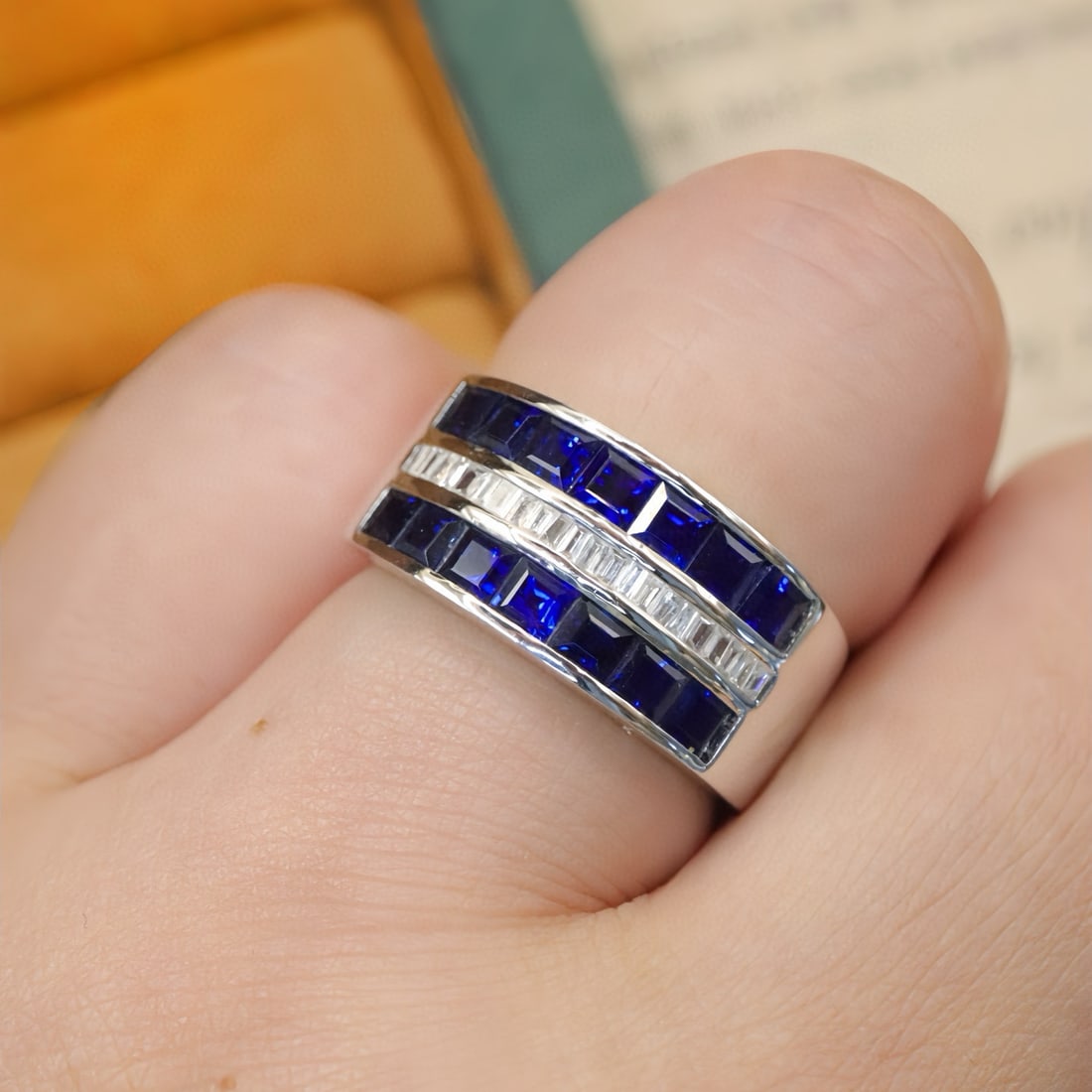 14k Gold 2.24 Ctw Vivid Blue Natural Sapphire & Diamond Ring - 6