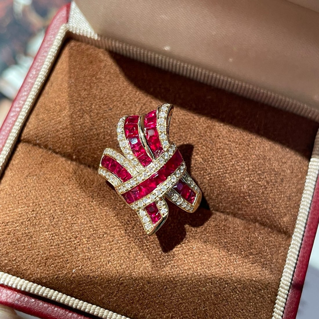 14k Gold 2 Ct Natural Ruby & Diamond Ring - 3