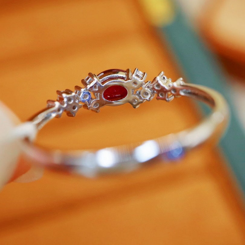 14k Gold 0.58 Ctw Natural Ruby & Diamond Ring - 5