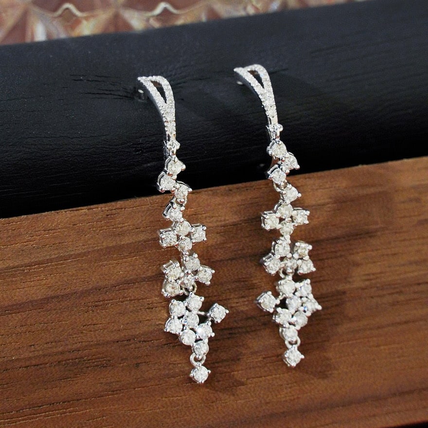 14k Gold 1.10 Ct Natural H Diamond Earrings (1 of 6)