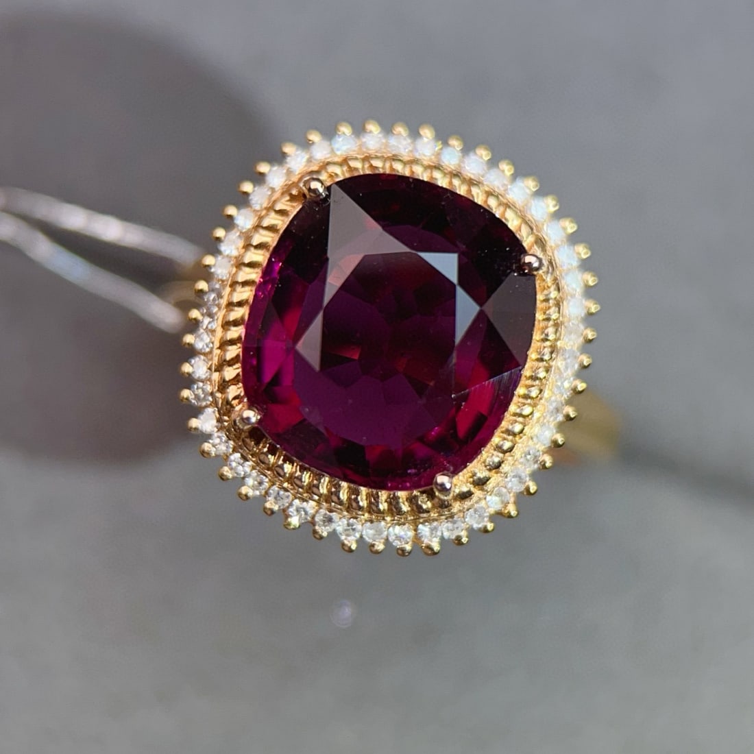 14k Gold 5.73 Ctw Natural Tourmaline & Diamond Ring - 3