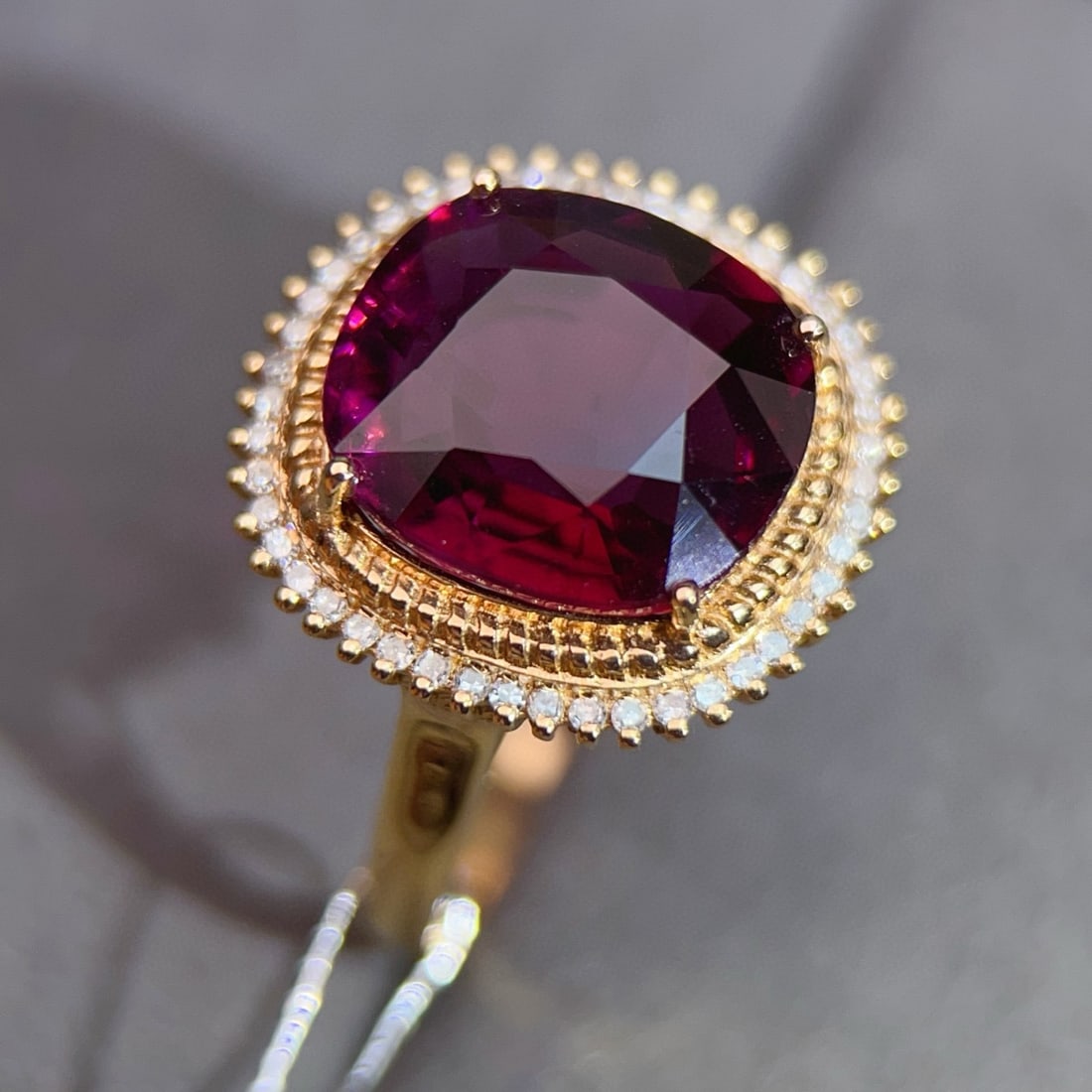 14k Gold 5.73 Ctw Natural Tourmaline & Diamond Ring - 4