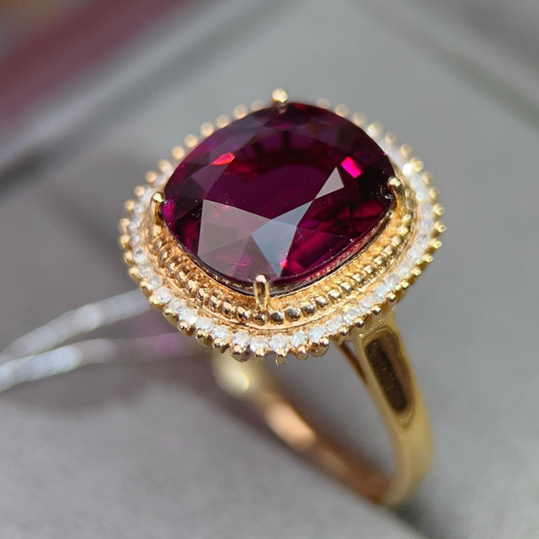 14k Gold 5.73 Ctw Natural Tourmaline & Diamond Ring - 5