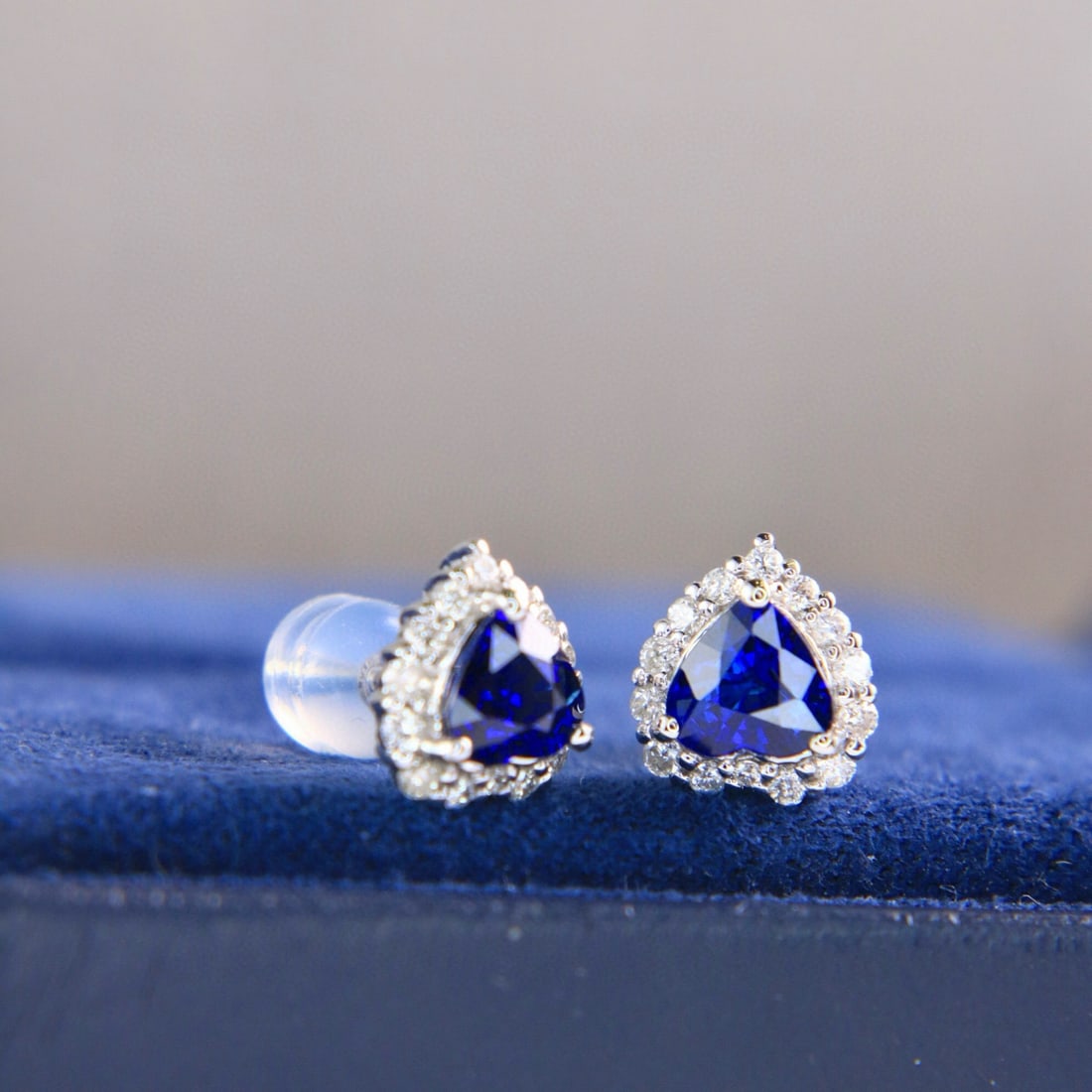 14k Gold 1.87 Ctw Natural Sapphire & Diamond Earrings - 2