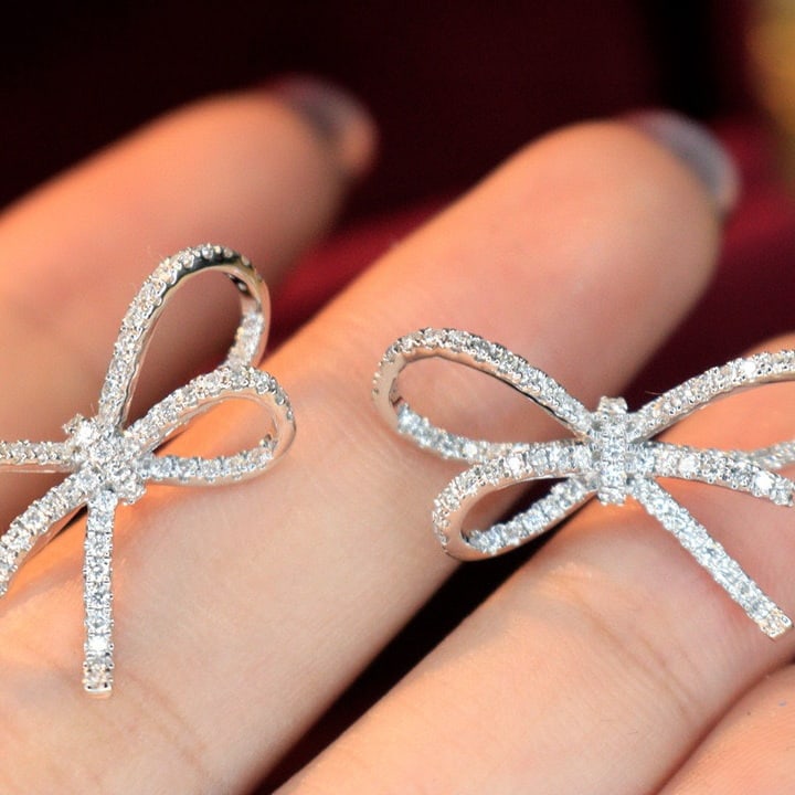 14k Gold 1 Ct Natural H Diamond Earrings - 2