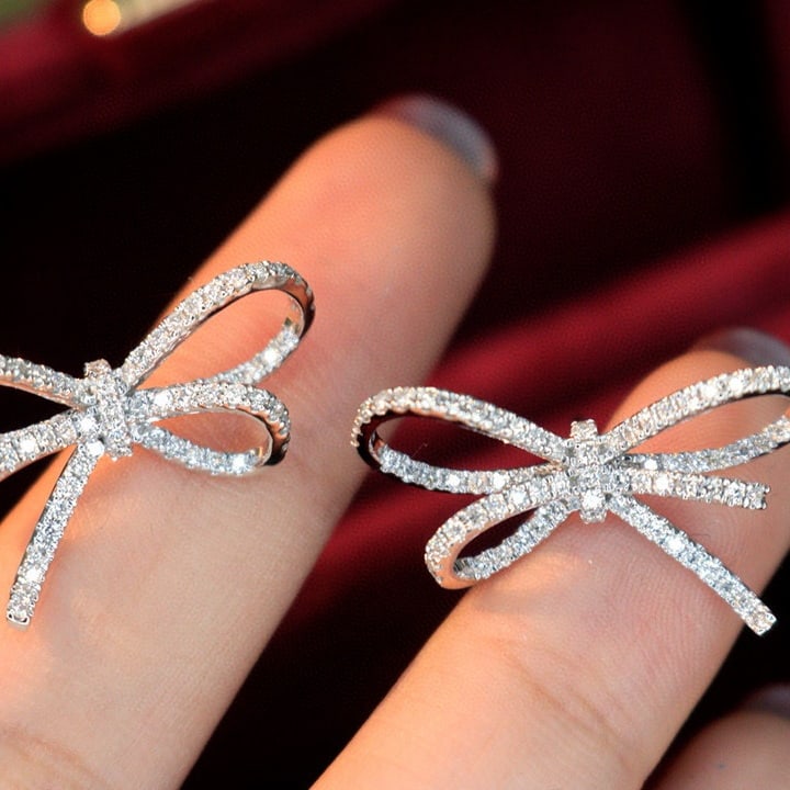 14k Gold 1 Ct Natural H Diamond Earrings - 4