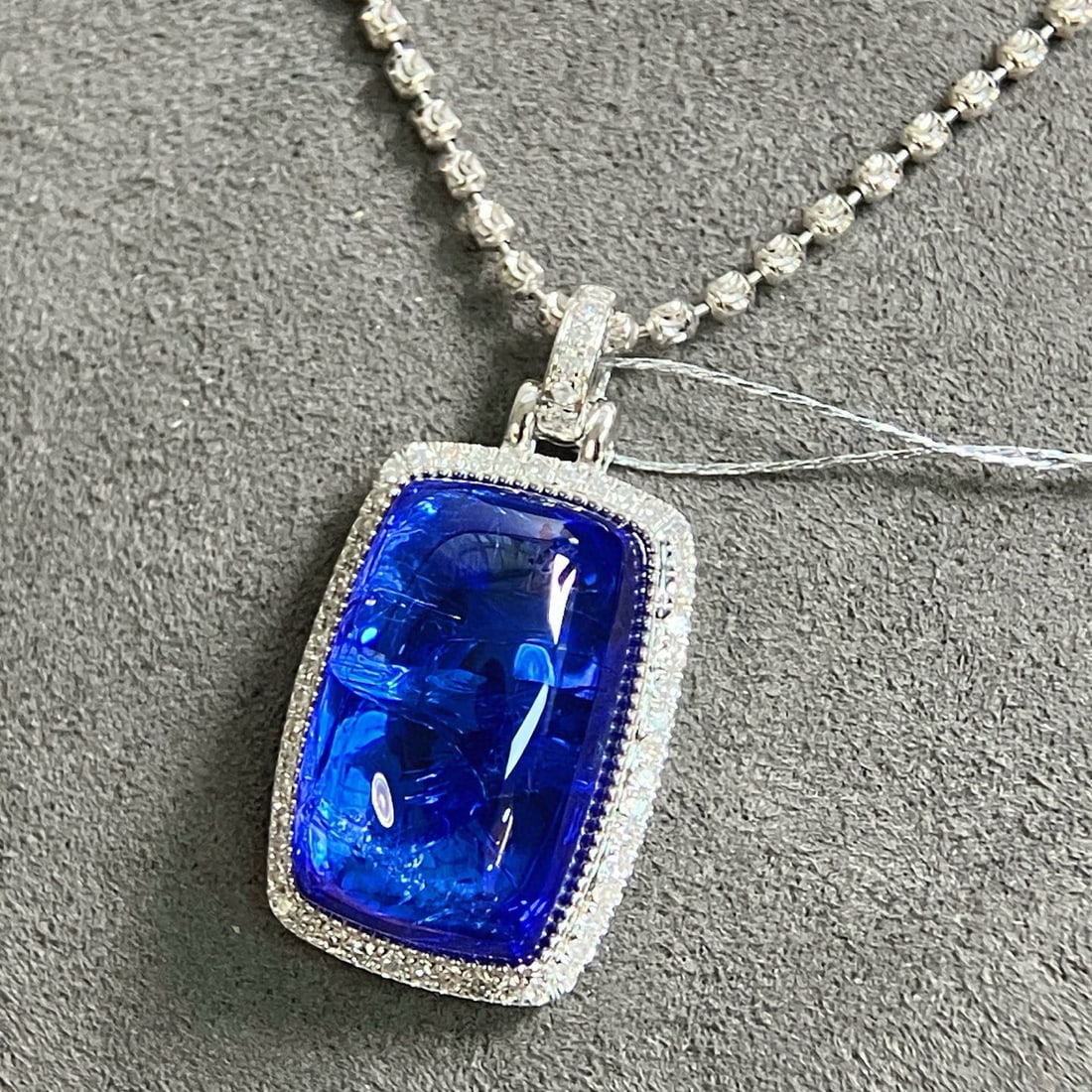 14k Gold 14.00 Ctw Natural Tanzanite & Diamond Pendant( Without Chain ) - 2