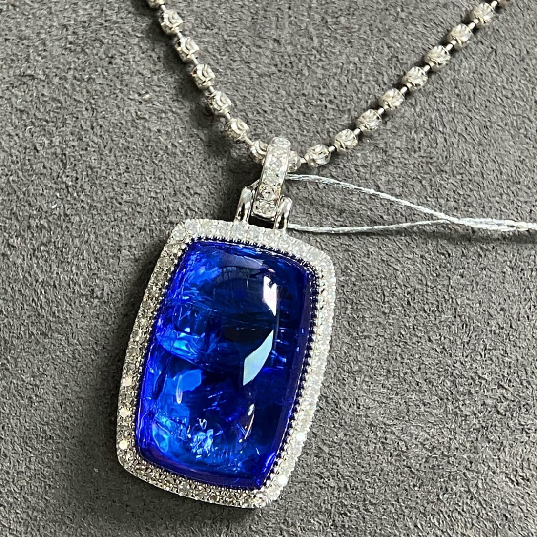 14k Gold 14.00 Ctw Natural Tanzanite & Diamond Pendant( Without Chain ) - 3