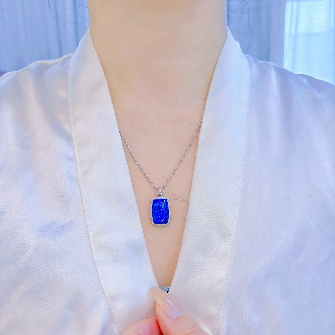 14k Gold 14.00 Ctw Natural Tanzanite & Diamond Pendant( Without Chain ) - 4