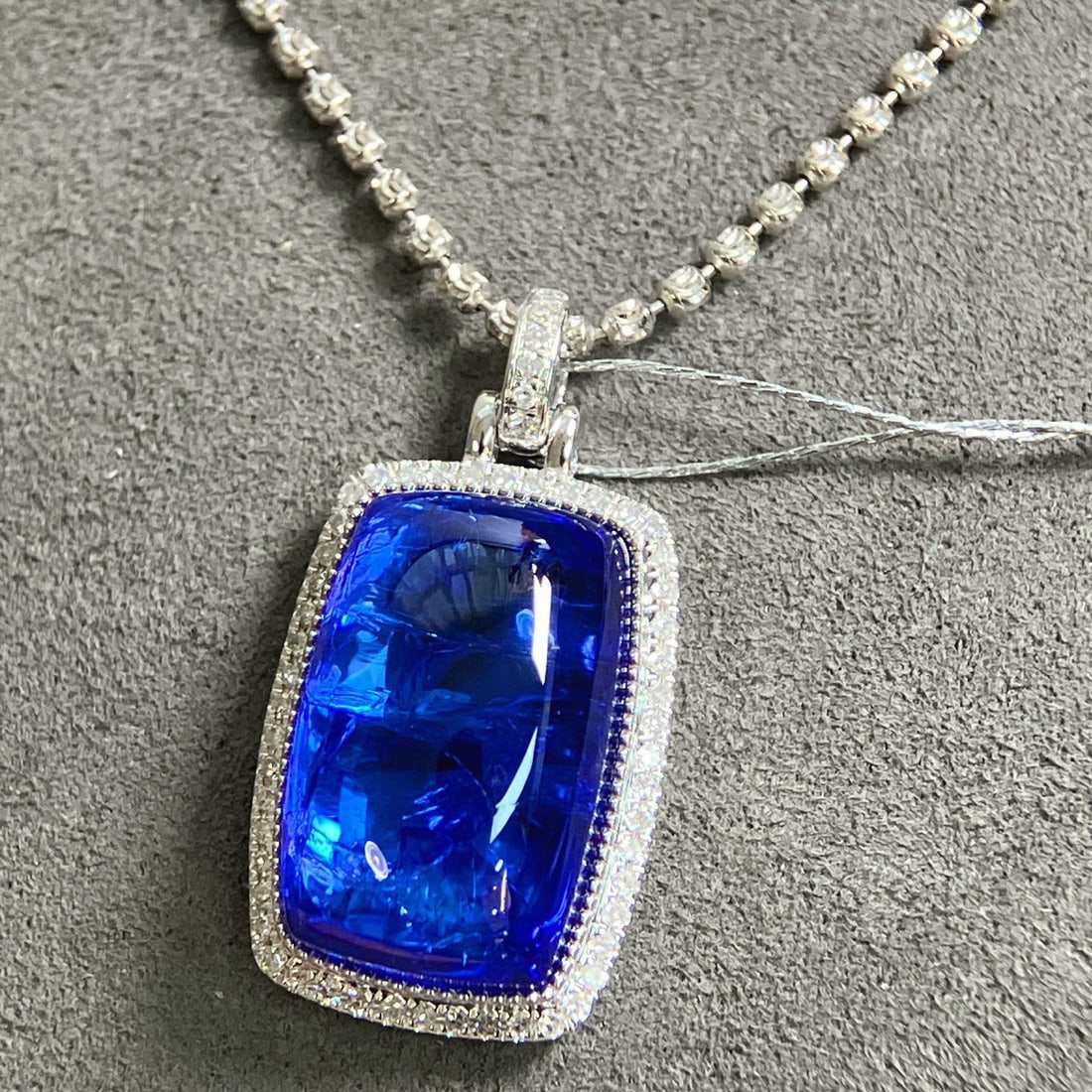 14k Gold 14.00 Ctw Natural Tanzanite & Diamond Pendant( Without Chain ) - 5