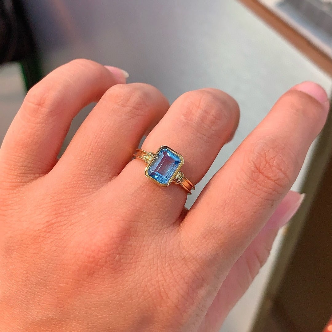 14k Gold 1.75 Ct Natural Topaz Ring - 3