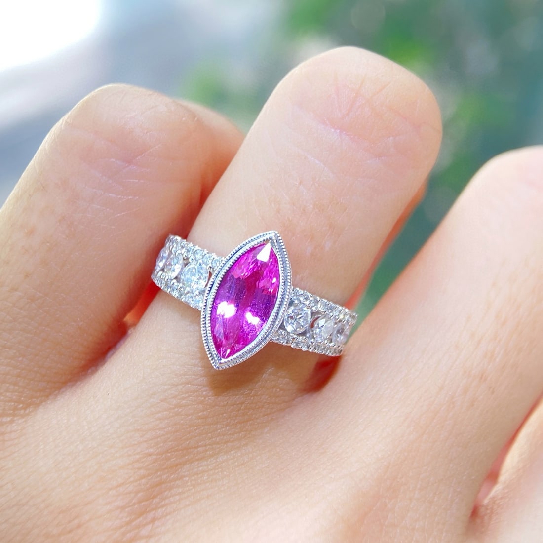 14k Gold 2.45 Ctw Natural Sapphire & Diamond Ring - 3