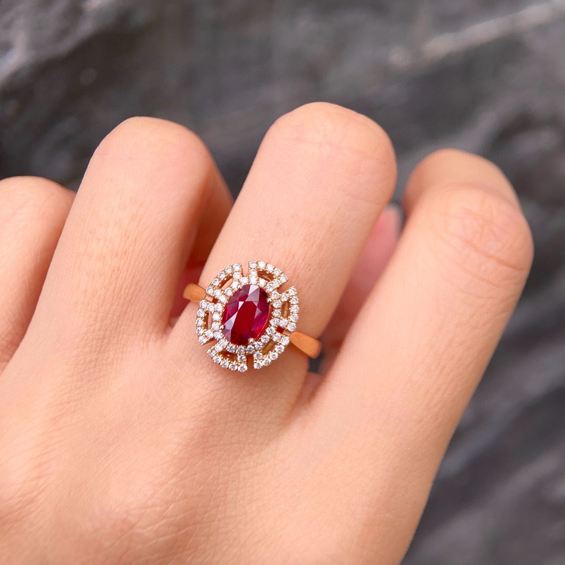 14k Gold 1.39 Ctw Natural Ruby & Diamond Ring - 4