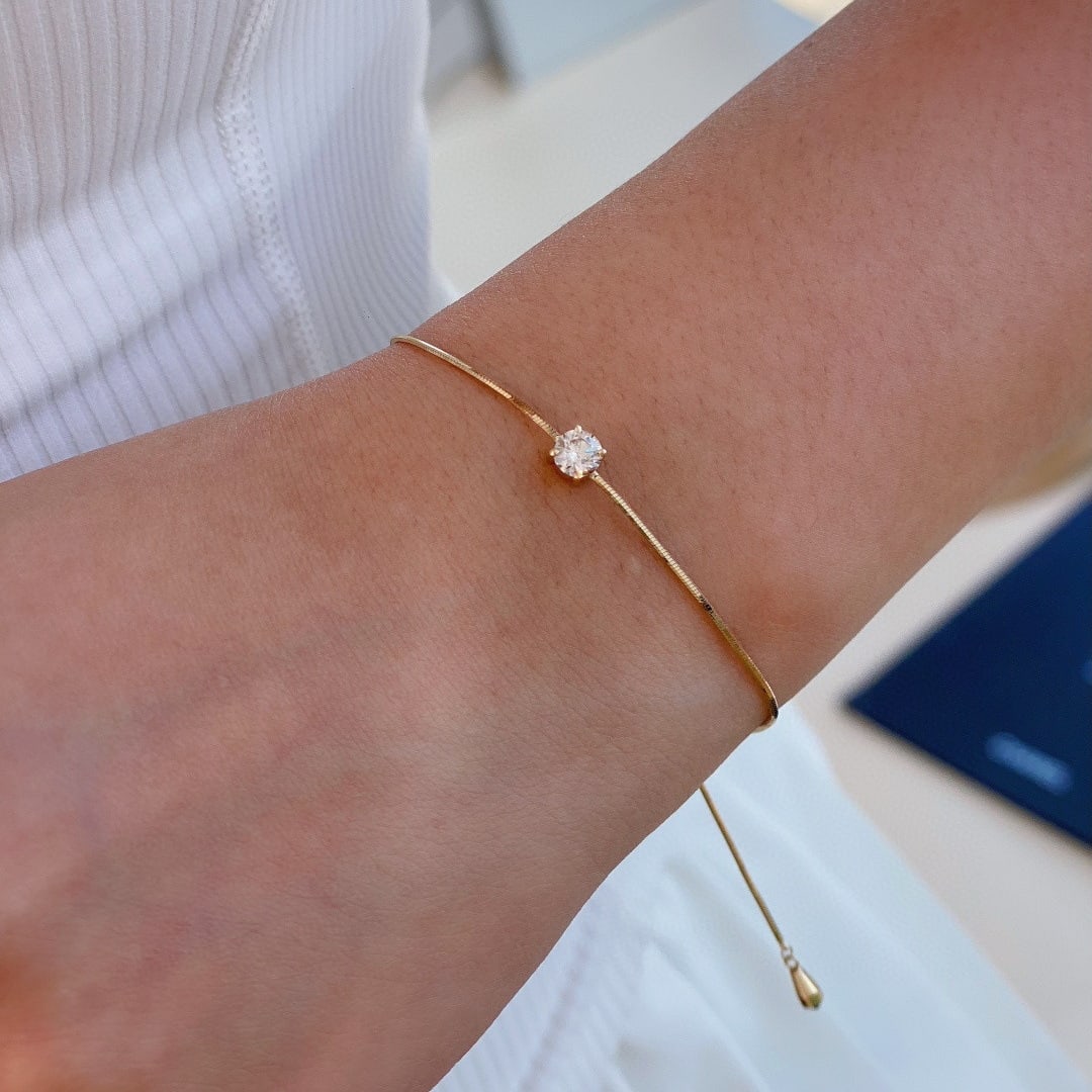 14k Gold 0.3 Ct Natural H Diamond Bracelet - 3