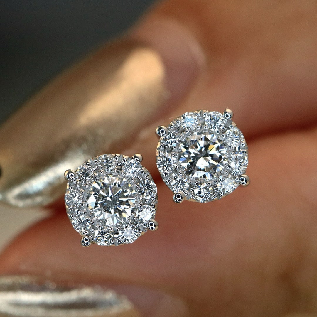 14k Gold 0.50 Ctw Natural H Diamond Earrings - 5