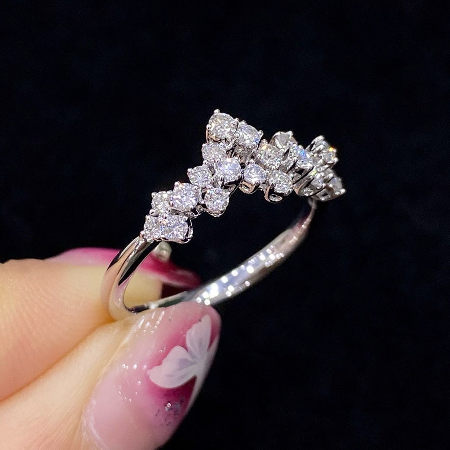 14k Gold 0.45 Ct Natural H Diamond Ring - 5